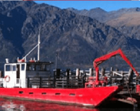Cecil Peak Station barge with Gardner Engine