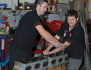 Marine diesel mechanics in Auckland workshop