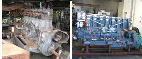 diesel engines undergoing rebuild